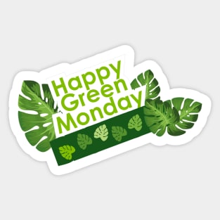 Happy leaves deco - Green Monday Sticker